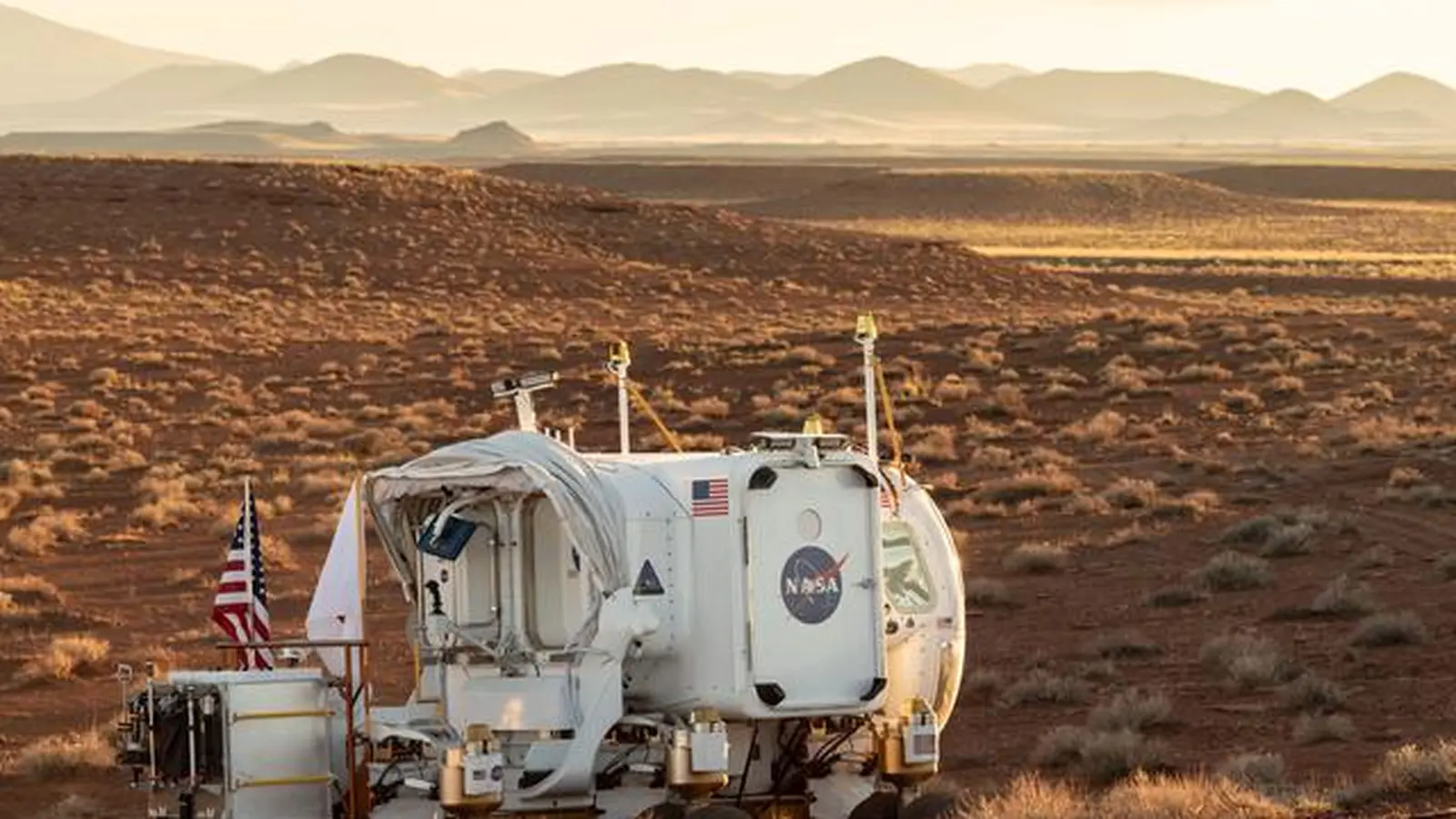 jsc2022e079633 — The Desert Research and Technology Studies (DesertRATS) is one of NASA’s analog missions to test hardware and operational scenarios in a remote environment with geographic similarities to the Moon and Mars. In October 2022, NASA evaluated rover design and operations, communications with the Mission Control Center and a Science Evaluation Room at NASA’s Johnson Space Center in Houston. A key element of the DesertRATS analog is the pressurized rover, a capability that is planned for astronaut surface exploration at the Moon and Mars. NASA has a study agreement with the Japan Aerospace Exploration Agency (JAXA) for development of the Artemis pressurized rover, and JAXA representatives  joined NASA at DesertRATS.